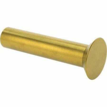 BSC PREFERRED Brass Flush-Mount Solid Rivets 1/4 Diameter for 1.019 Maximum Material Thickness, 10PK 97029A351